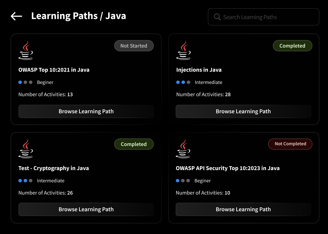 Adaptive learning paths